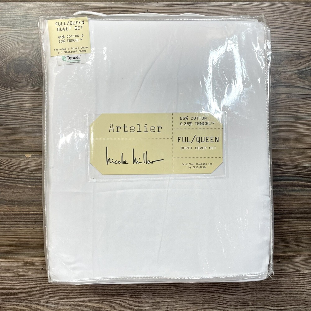 Nicole Miller‎ Artelier Cotton Tencel Queen 3-Piece Duvet Plus Two Shams NWT